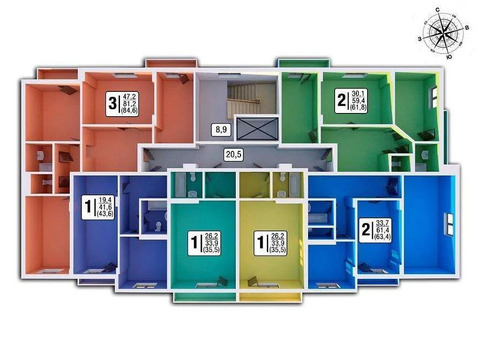 Продается 3-комн. квартира 84.9 кв.м.