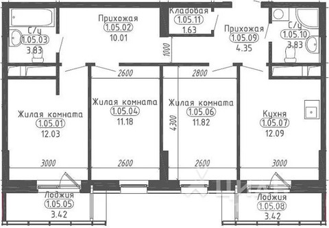 Трехкомнатная квартира обнинск