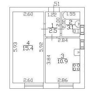 Продам 1-комн. квартиру 31.9 кв.м.