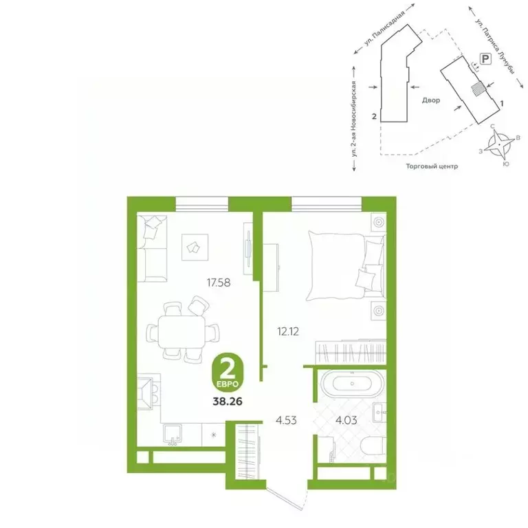 2-к кв. Свердловская область, Екатеринбург ул. Патриса Лумумбы, 4А ... - Фото 1