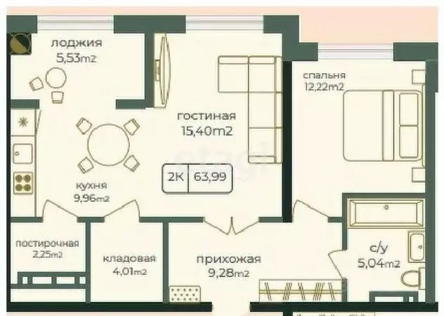 2-к кв. Дагестан, Каспийск просп. Акулиничева (63.99 м) - Фото 0