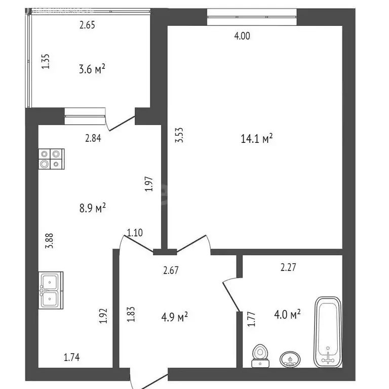 1-комнатная квартира: Стерлитамак, улица Химиков, 5 (31.9 м) - Фото 1