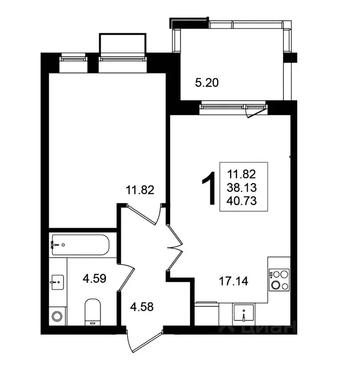 1-к кв. Московская область, Химки Клязьма-Старбеево мкр, Мишино кв-л,  ... - Фото 1