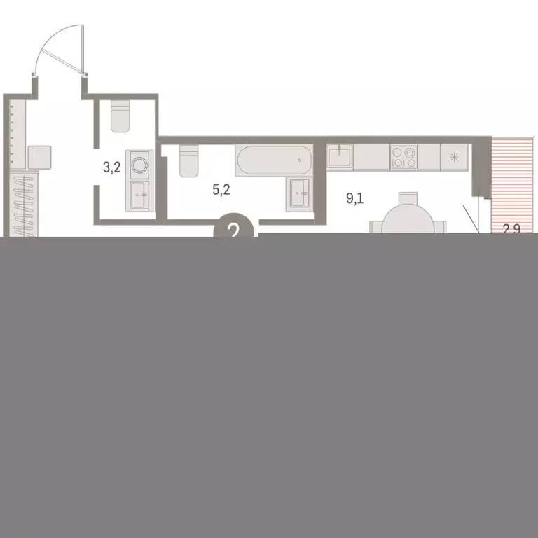 2-комнатная квартира: Курган, жилой район Центральный, ЖК Дом Кино ... - Фото 2