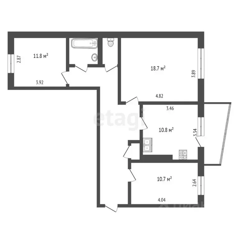 3-к кв. Ханты-Мансийский АО, Сургут бул. Свободы, 4 (71.7 м) - Фото 1