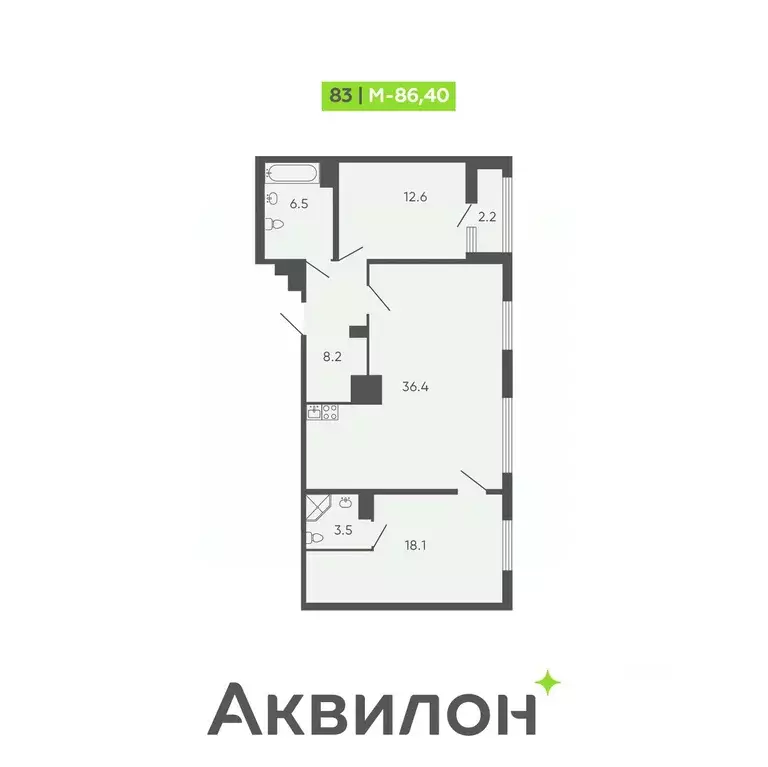 2-к кв. Санкт-Петербург Лодейнопольская ул., 7 (86.4 м) - Фото 0