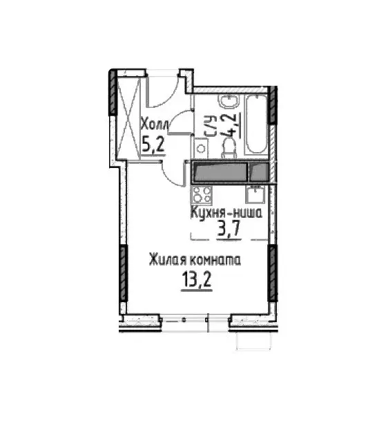 Продаётся квартира-студия, 26.3 м - Фото 0