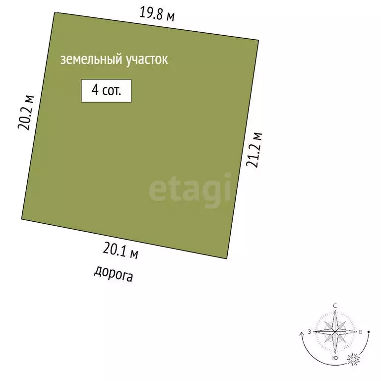 Участок в Наумовский сельсовет, СНТ Зелёный Затон (4 м) - Фото 1