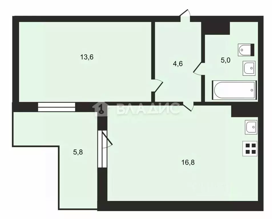 2-к кв. Санкт-Петербург ул. Плесецкая, 10 (40.0 м) - Фото 1