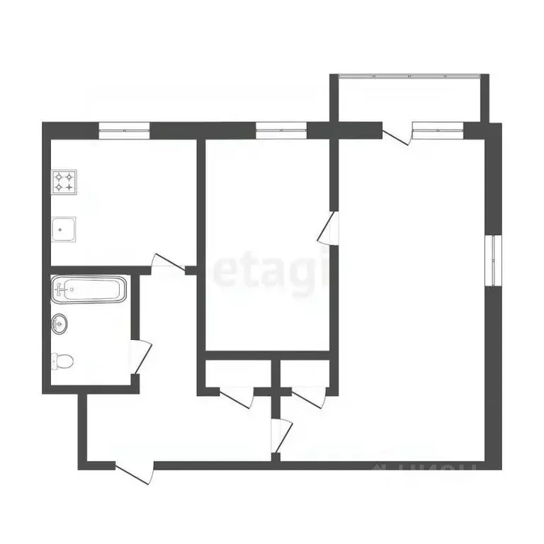 2-к кв. Тюменская область, Тюмень ул. Урицкого, 44 (44.3 м) - Фото 2
