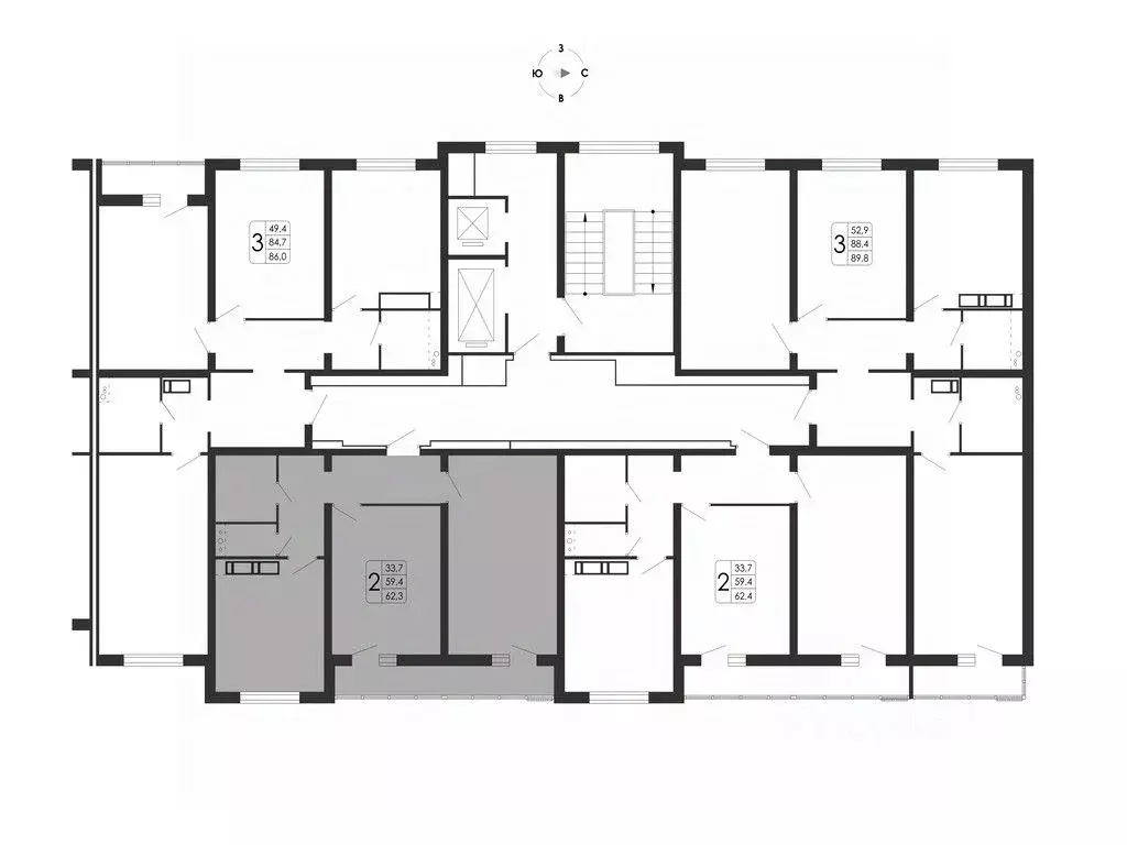 2-к кв. Воронежская область, Воронеж ул. Загоровского, 5/1 (62.3 м) - Фото 1