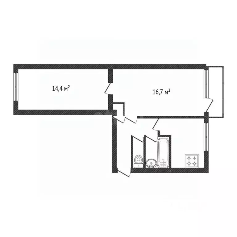 2-к кв. Брянская область, Клинцы ул. Ворошилова, 34 (40.0 м) - Фото 2