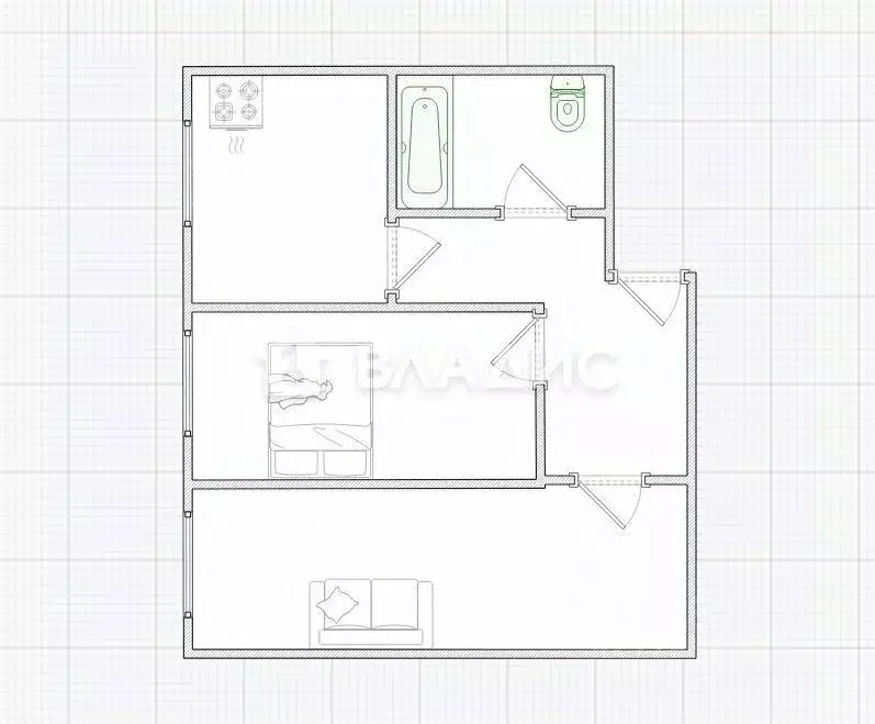 2-к кв. Пензенская область, Пензенский район, Засечный сельсовет, с. ... - Фото 2