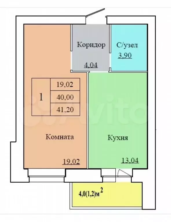 1-к. квартира, 41,2 м, 3/12 эт. - Фото 0