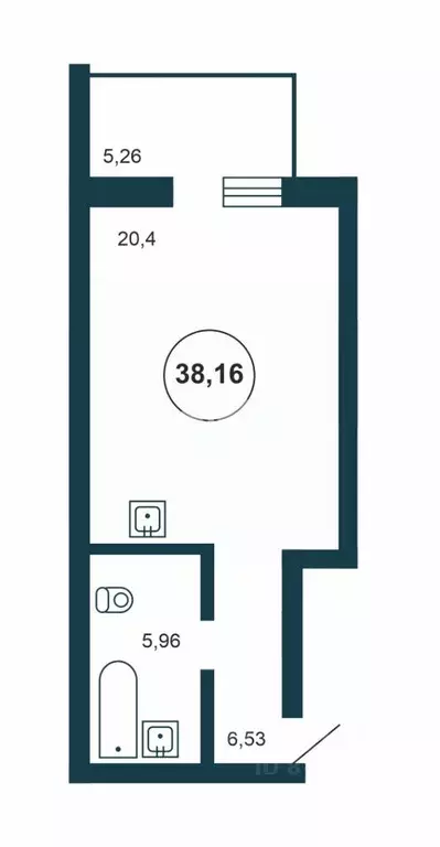 Студия Новосибирская область, Новосибирск Волховская ул., 37 (38.17 м) - Фото 2