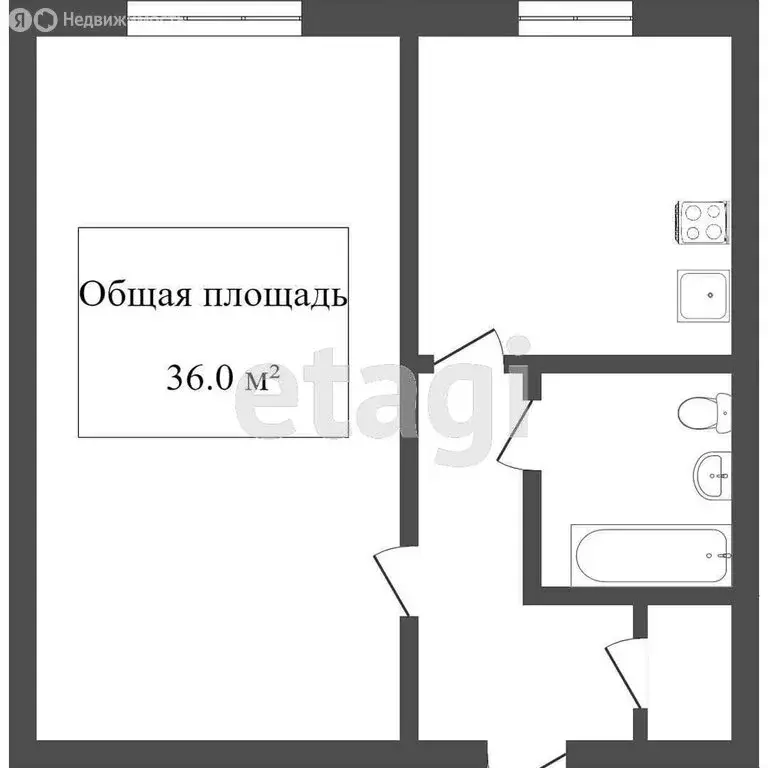 1-комнатная квартира: Томск, улица Сергея Лазо, 28 (35.8 м) - Фото 0