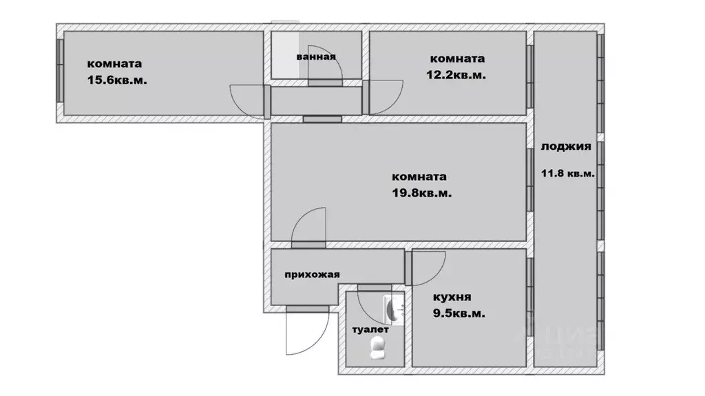 3-к кв. Санкт-Петербург ул. Дыбенко, 5к1 (68.0 м) - Фото 1