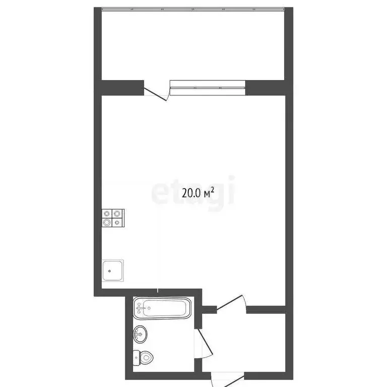 Квартира-студия: Тюмень, Харьковская улица, 85А (26.3 м) - Фото 0