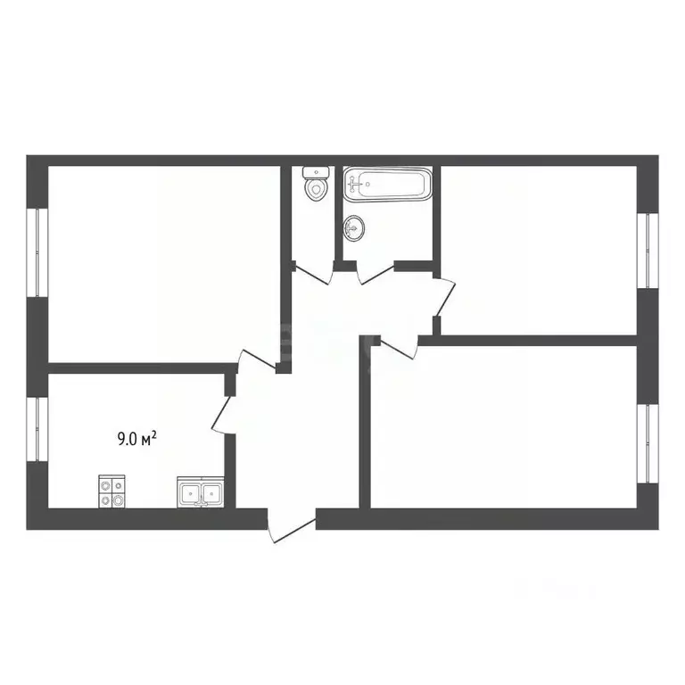 3-к кв. Московская область, Серпухов городской округ, пос. Оболенск ... - Фото 2