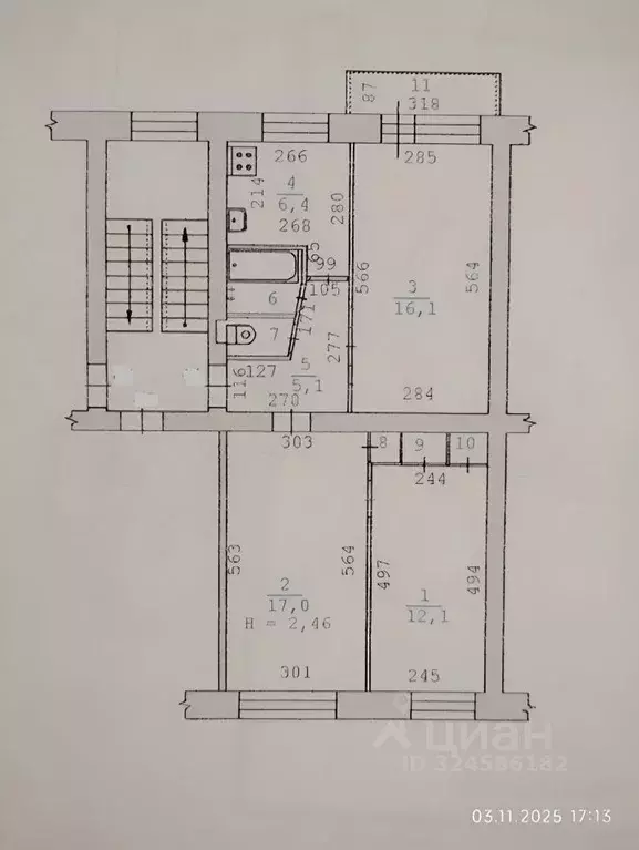 3-к кв. Свердловская область, Екатеринбург ул. Победы, 42 (61.0 м) - Фото 2