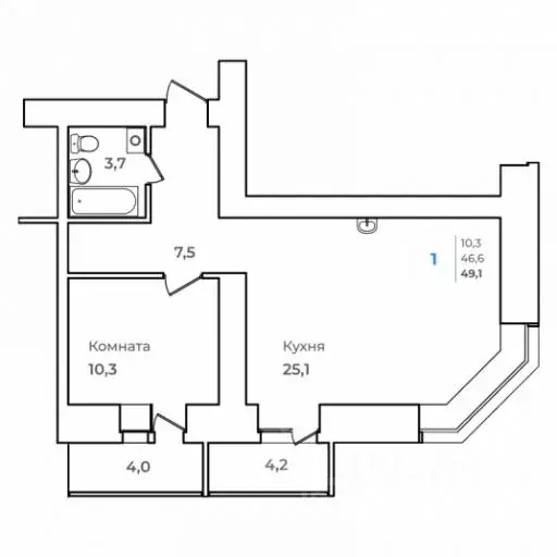 1-к кв. Амурская область, Благовещенск Зейский Бульвар жилой комплекс ... - Фото 1