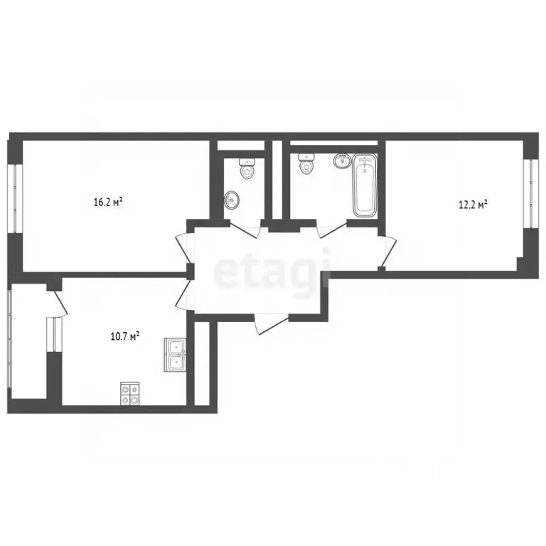 2-к кв. Москва Кусковская ул., 12/1 (53.8 м) - Фото 1