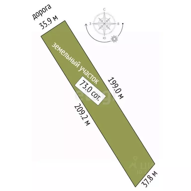 Участок в Крым, Симферопольский район, с. Урожайное  (73.0 сот.) - Фото 2