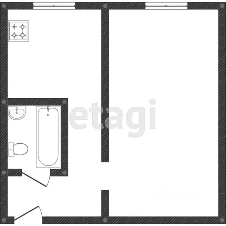 1-к кв. Костромская область, Кострома Проселочная ул., 36 (19.5 м) - Фото 2