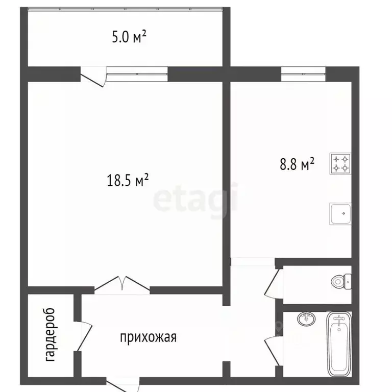 1-к кв. Челябинская область, Челябинск ул. Трашутина, 9 (40.1 м) - Фото 2