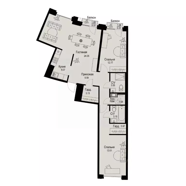 3-к кв. Санкт-Петербург ул. Профессора Попова, 38 (83.26 м) - Фото 0