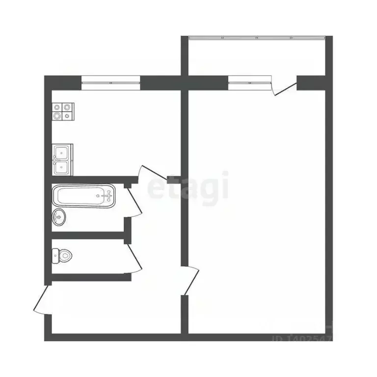 1-к кв. Владимирская область, Ковров ул. Лопатина, 13/5 (30.0 м) - Фото 2