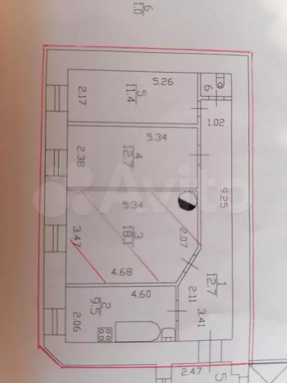 3-к. квартира, 65,4 м, 4/8 эт. - Фото 0