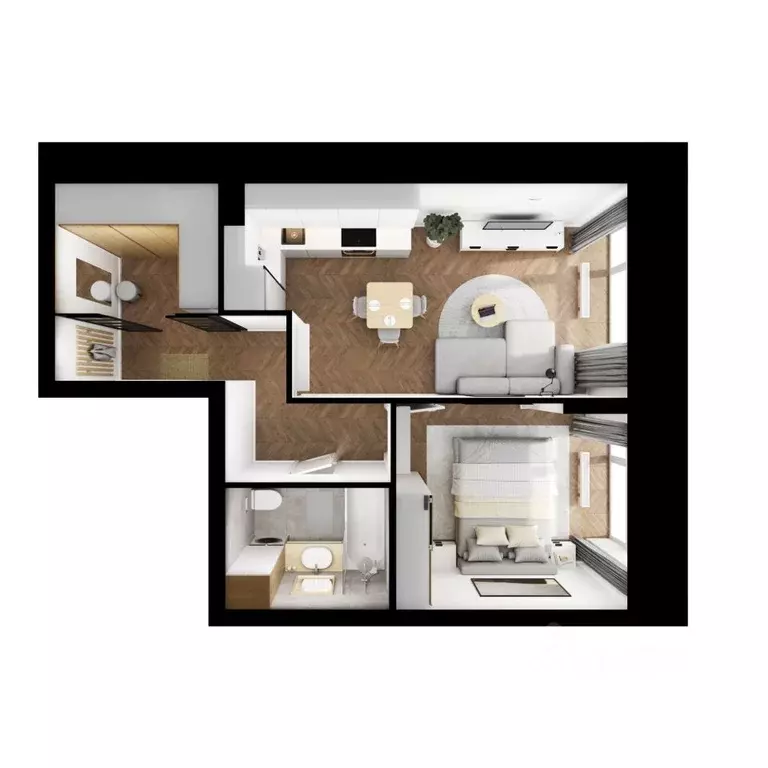 1-к кв. Татарстан, Казань Сиберово жилой комплекс, 2 (42.6 м) - Фото 2