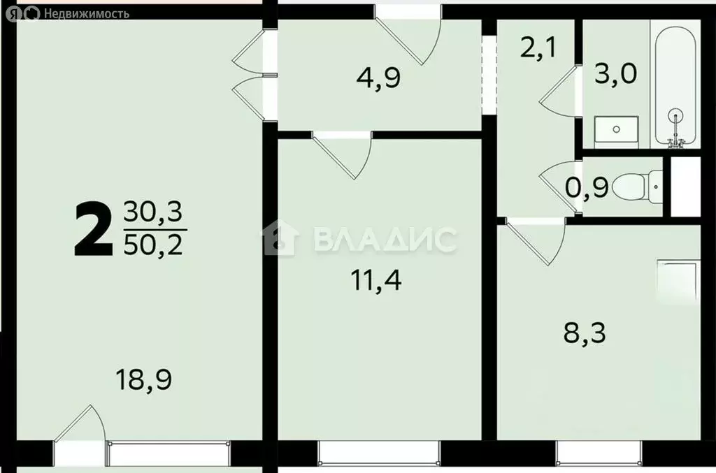 2-комнатная квартира: Москва, 2-й Митинский переулок, 5 (50.3 м) - Фото 0
