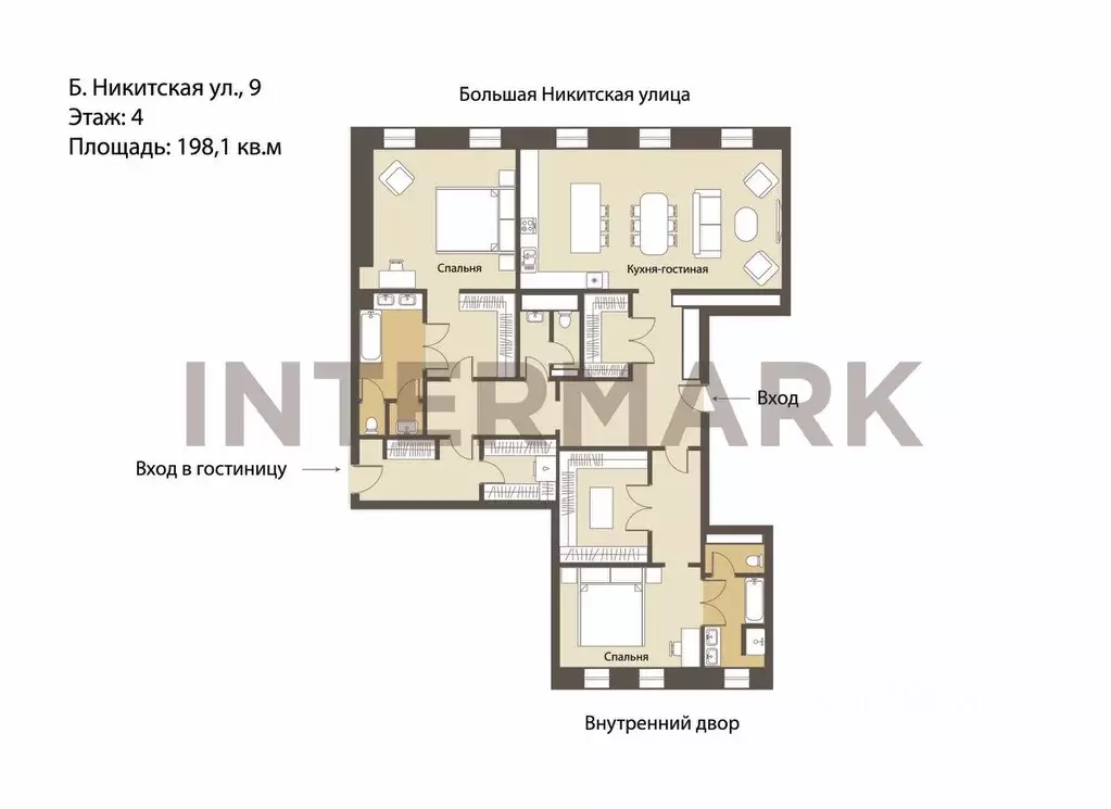 3-к кв. Москва Большая Никитская ул., 9 (198.1 м) - Фото 1