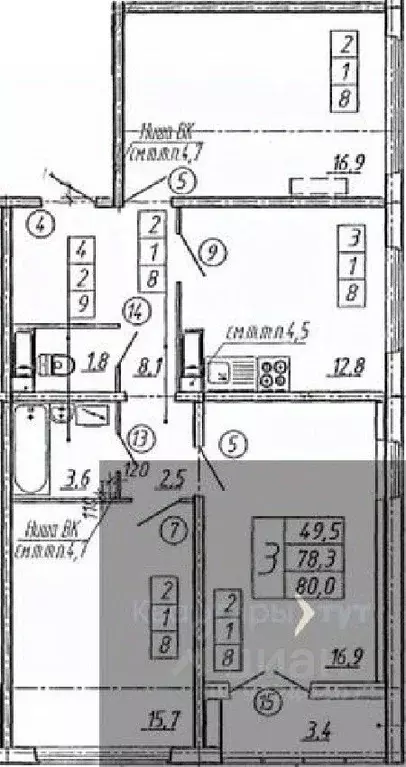 3-к кв. Воронежская область, Воронеж Ленинградская ул., 26 (80.0 м) - Фото 0