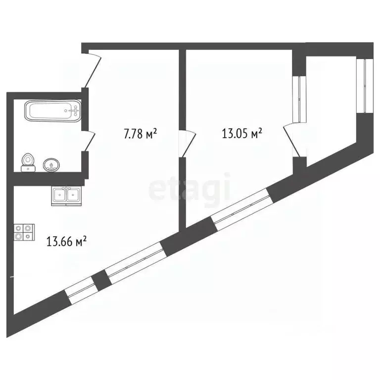 1-к кв. Воронежская область, Воронеж наб. Чуева, 7 (40.0 м) - Фото 2