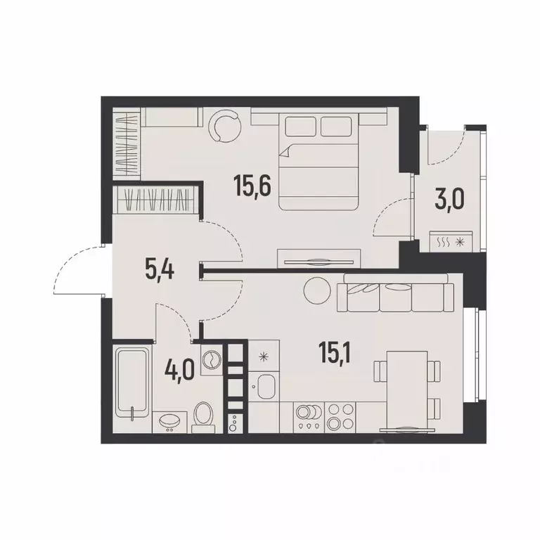 1-к кв. Пермский край, Пермь Ераничи мкр,  (41.6 м) - Фото 0