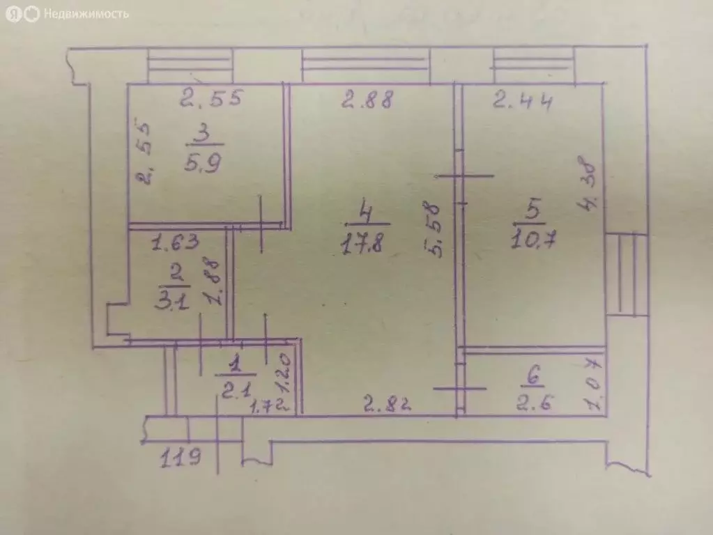 2-комнатная квартира: Уфа, проспект Октября, 37/2 (42.2 м) - Фото 2