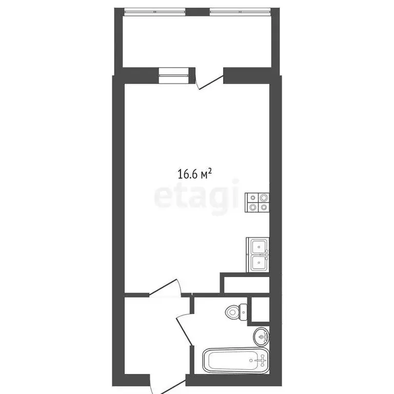 Квартира-студия: Санкт-Петербург, Русановская улица, 24 (22.4 м) - Фото 1