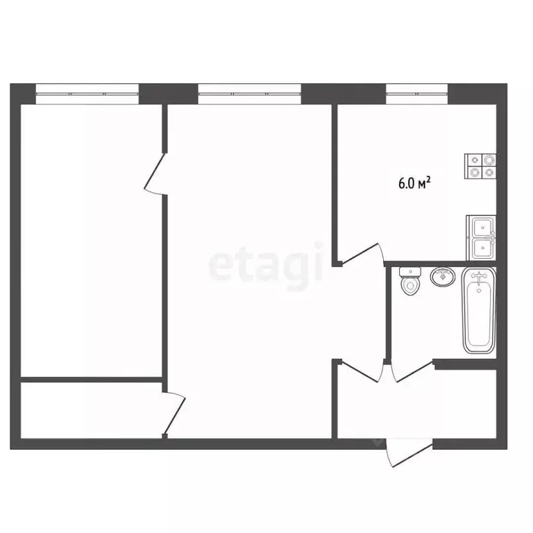 2-к кв. Красноярский край, Норильск Комсомольская ул., 41А (46.0 м) - Фото 2