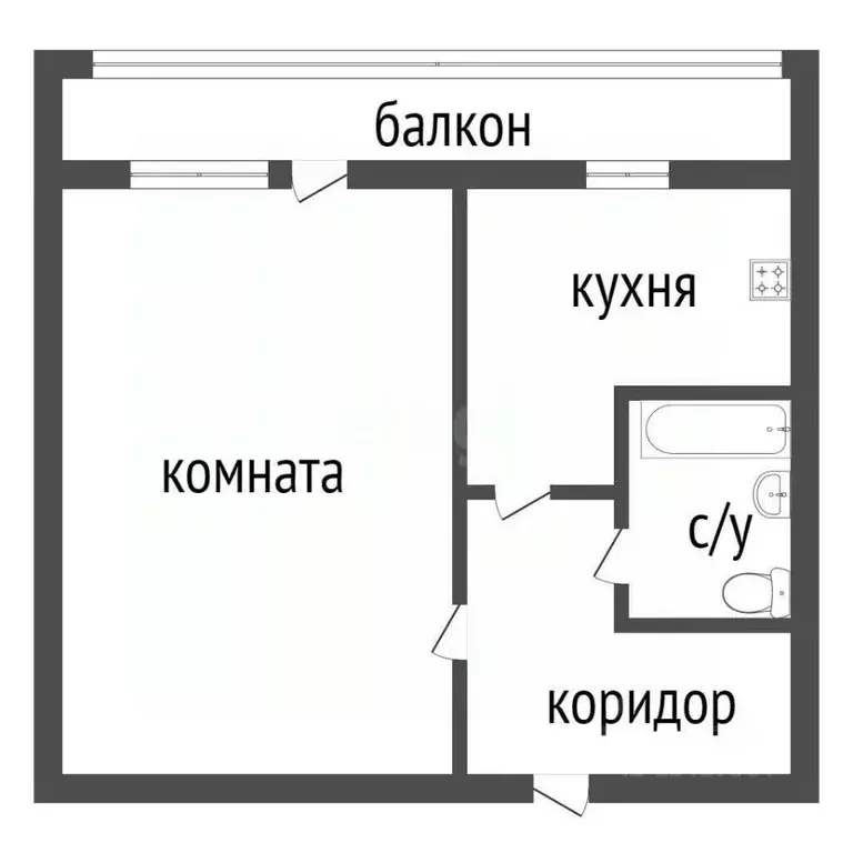 1-к кв. Курганская область, Курган ул. Дзержинского, 31Г (32.1 м) - Фото 2