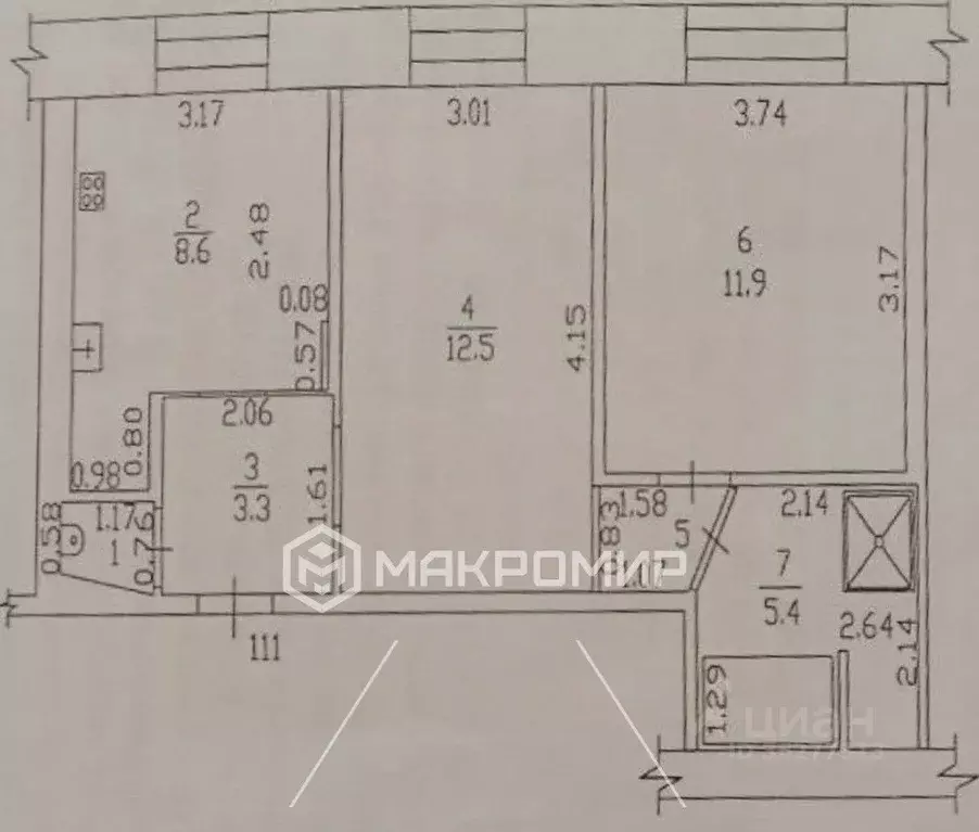 2-к кв. Кировская область, Киров ул. Чапаева, 69к1 (44.0 м) - Фото 2