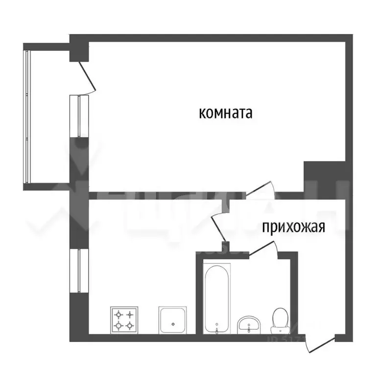 1-к кв. Татарстан, Зеленодольск просп. Строителей, 3 (37.0 м) - Фото 1