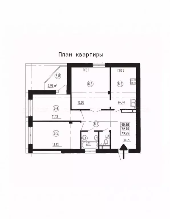 3-к кв. Татарстан, Зеленодольск ул. Карла Маркса, 21 (74.0 м) - Фото 2