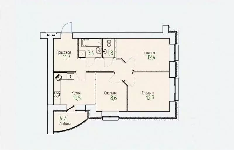 3-к кв. Кировская область, Киров Полевая ул., 11 (63.2 м) - Фото 0