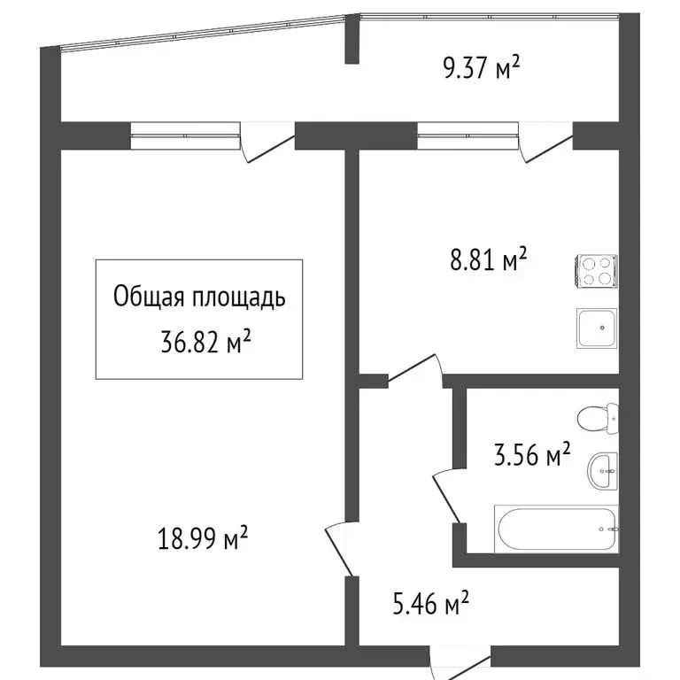 1-комнатная квартира: Садовый, микрорайон Околица, 2 (40 м) - Фото 0