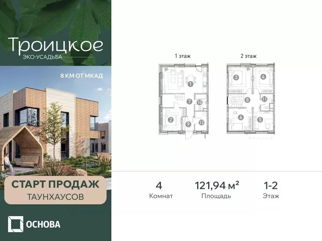 Таунхаус в Московская область, Мытищи городской округ, с. Троицкое 2 ... - Фото 1
