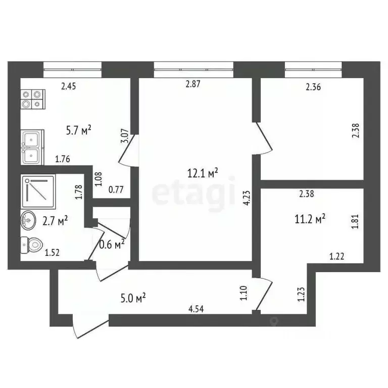 2-к кв. Мордовия, Саранск ул. Васенко, 18 (37.5 м) - Фото 2