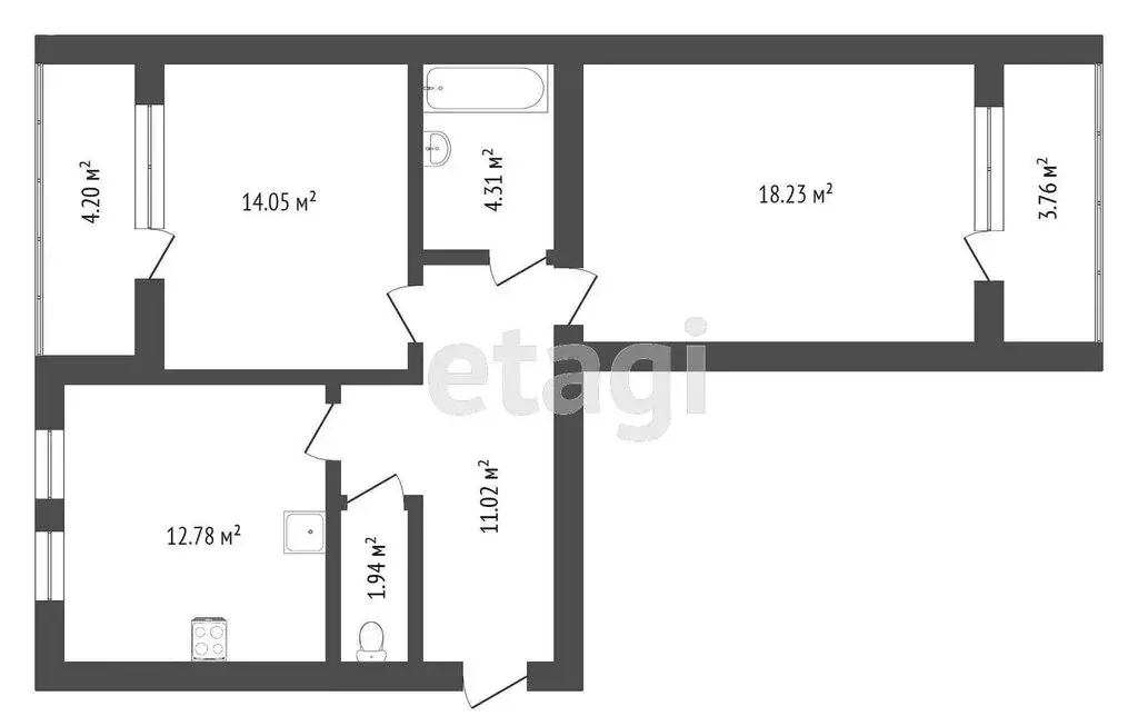 2-комнатная квартира: Ярославль, улица Лескова, 21 (72.5 м) - Фото 1